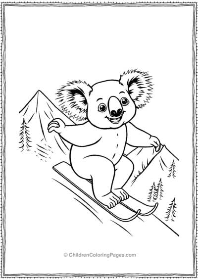 A-Koala-Skiing-Down-A-Mountain Free PDF Printable