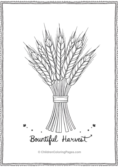 A-Line-Drawing-Of-A-Bunch-Of-Wheat Free PDF Printable