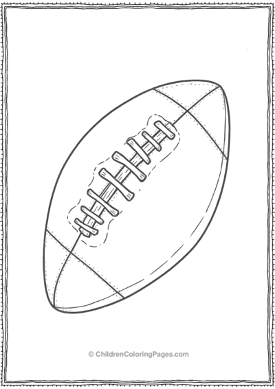 A-Line-Drawing-Of-A-Football-With-Laces-And-Yard Free PDF Printable