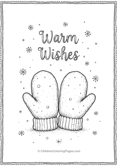 A-Lineart-Drawing-Of-A-Pair-Of-Mittens Free PDF Printable