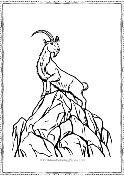 A-Majestic-Goat-Standing-On-A-Mountain Free PDF Printable