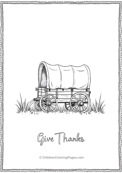 A-Minimalist-Outline-Of-A-Covered-Wagon Free PDF Printable