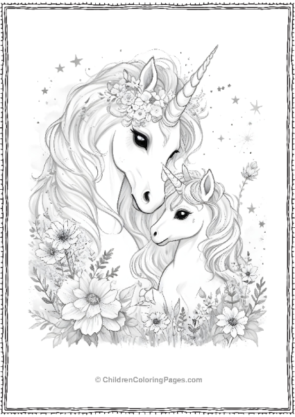 A Mommy And Baby Unicorn Free PDF Printable