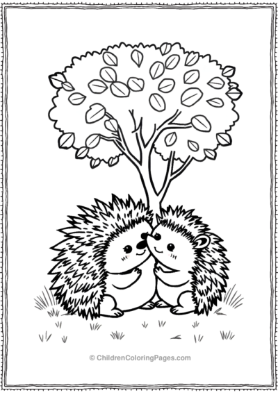 A-Mother-And-Baby-Hedgehog Free PDF Printable