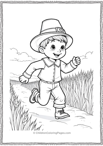 A-Pilgrim-Boy-Running-Through-A-Field-Of-Wheat Free PDF Printable