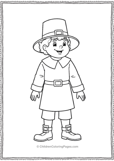 A-Pilgrim-Man-Wearing-A-Tall-Black-Hat-And-Buckle Free PDF Printable