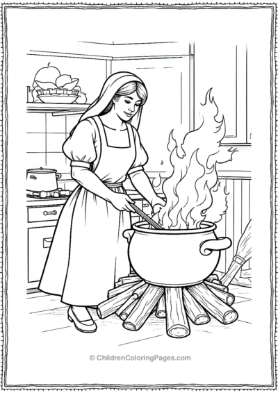 A-Pilgrim-Woman-Stirring-A-Large-Pot Free PDF Printable