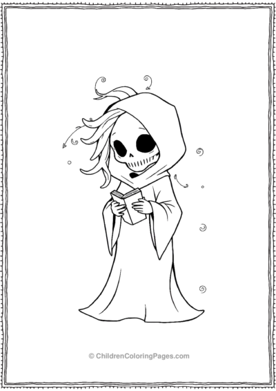 A-Pretty-Grim-Reaper-With-Flowing-Glowing-Hair-and Free PDF Printable