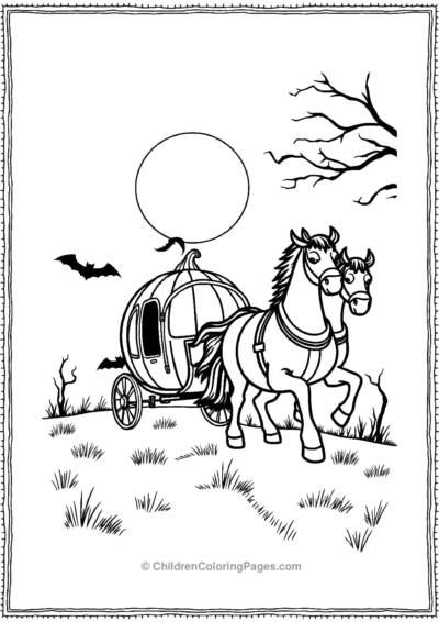 A-Pumpkin-Carriage-In-A-Spooky-Field Free PDF Printable