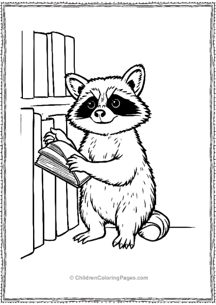 A Raccoon In A Library Free PDF Printable