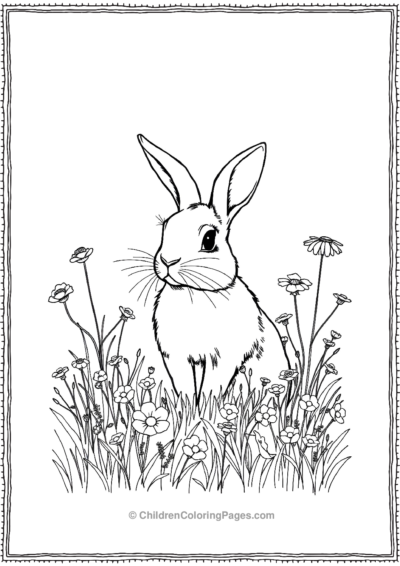 A-Realistic-Rabbit-Sitting-In-A-Meadow Free PDF Printable