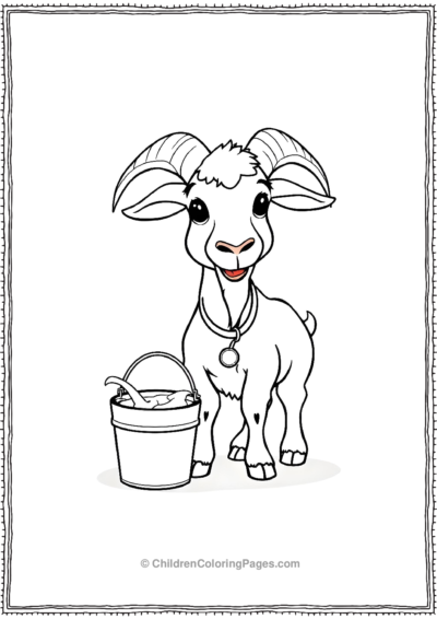 A-Saanen-Goat-With-A-Milk-Bucket Free PDF Printable