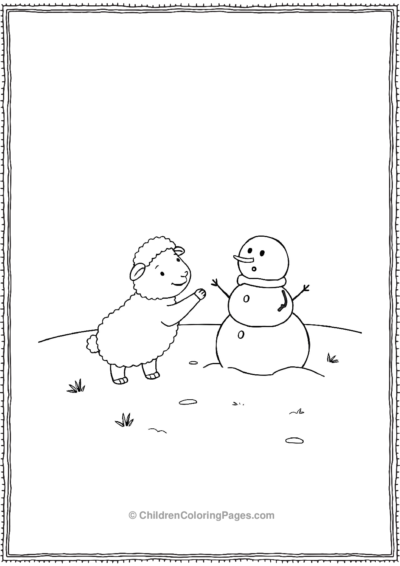 A-Sheep-Building-A-Snowman Free PDF Printable