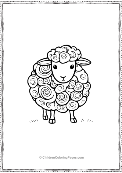 A-Sheep-With-Wool-Made-Of-Swirls Free PDF Printable