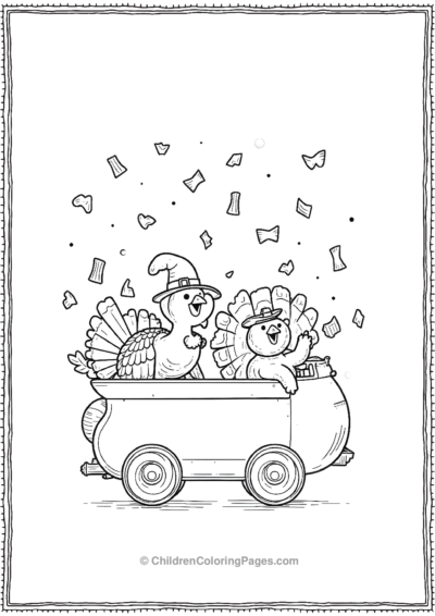 A-Simple-Line-Drawing-Of-A-Thanksgiving-Parade Free PDF Printable