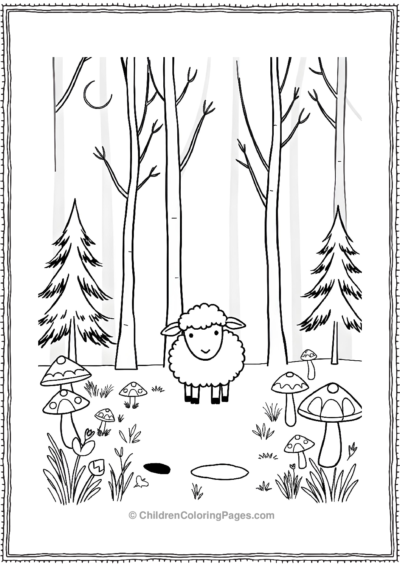 A-Simple-Sheep-In-A-Forest Free PDF Printable