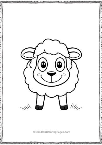 A-Simple-Sheep-Smiling-With-Big-Eyes- Free PDF Printable