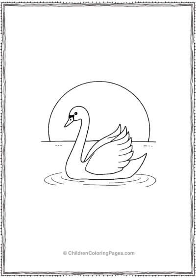 A-Simple-Swan-With-A-Sunset Free PDF Printable