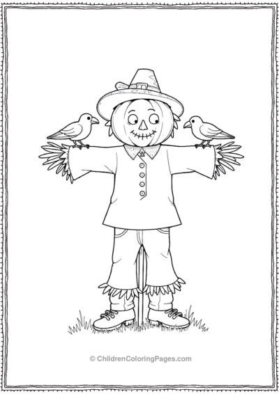 A-Simplified-Drawing-Of-A-Scarecrow Free PDF Printable