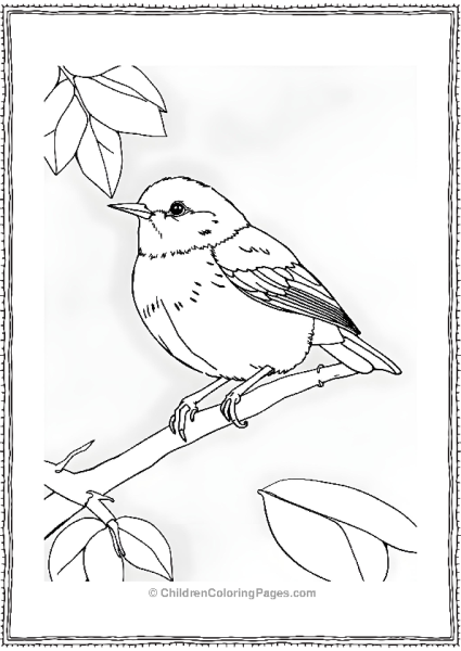 A Small Bird Sitting On A Branch Free PDF Printable