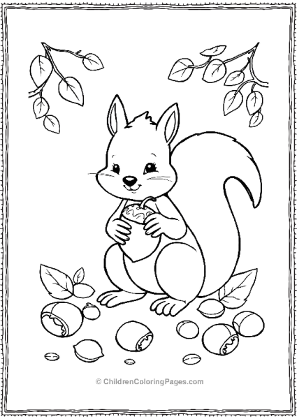 A Squirrel Eatin Acorns Free PDF Printable