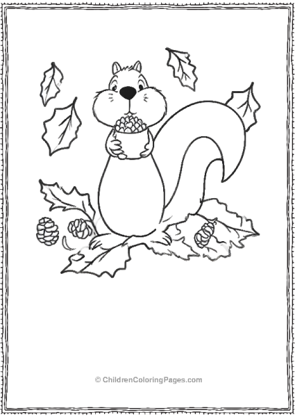 A Squirrel Eating Acorns Free PDF Printable