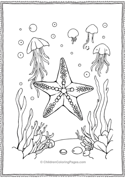 A-Starfish-In-A-Magical-Underwater-World Free PDF Printable