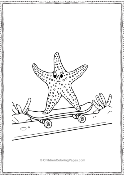 A-Starfish-Riding-A-Skateboard Free PDF Printable