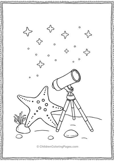 A-Starfish-With-A-Telescope Free PDF Printable