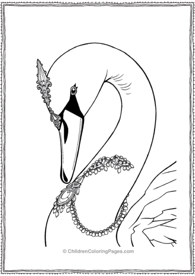 A-Swan-Adorned-In-Jewellery Free PDF Printable