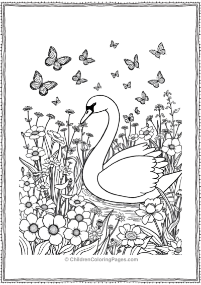 A-Swan-In-A-Garden Free PDF Printable