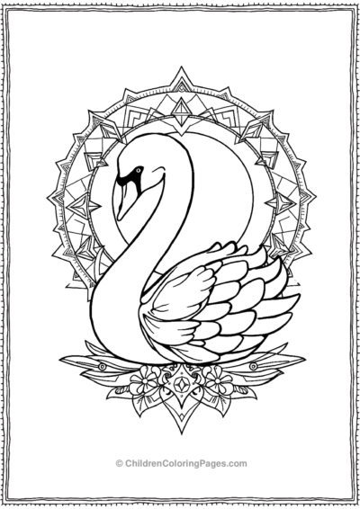 A-Swan-In-Intricate-Geometry-Shapes Free PDF Printable