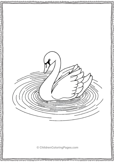 A-Swan-In-Water-Ripples Free PDF Printable