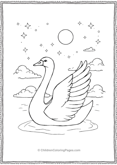 A-Swan-Under-Moonlit-Night Free PDF Printable