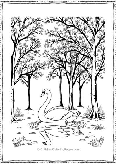 A-Swan-Under-Trees Free PDF Printable