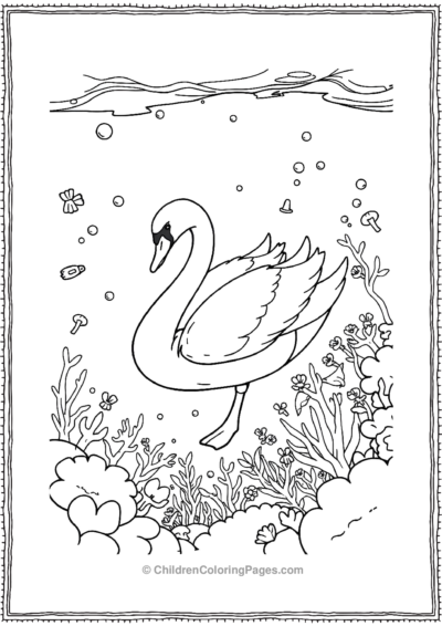 A-Swan-Under-Water Free PDF Printable