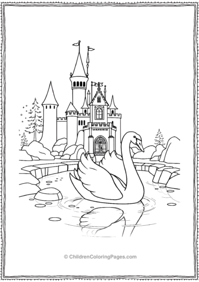 A-Swan-With-A-Castle Free PDF Printable