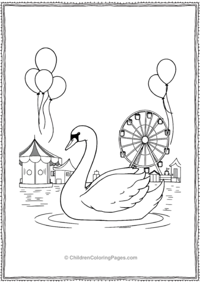 A-Swan-With-Carnival-Background Free PDF Printable