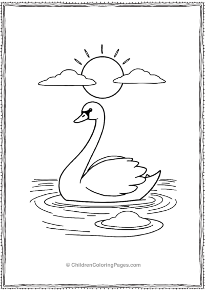 A-Swan-With-Clouds Free PDF Printable