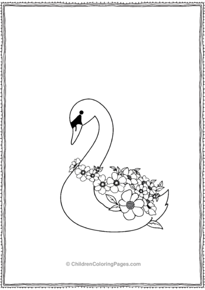 A-Swan-With-Flower-Garland Free PDF Printable