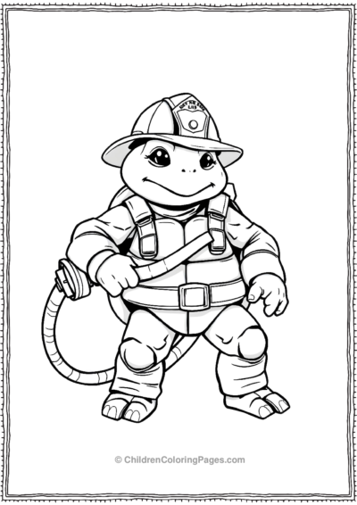 A-Turtle-Dressed-As-A-Firefighter Free PDF Printable