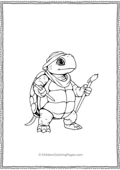 A-Turtle-Dressed-As-A-Painter Free PDF Printable