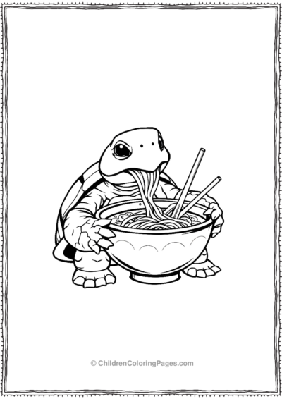 A-Turtle-Eating-A-Bowl-Of-Ramen-With-Chopsticks Free PDF Printable