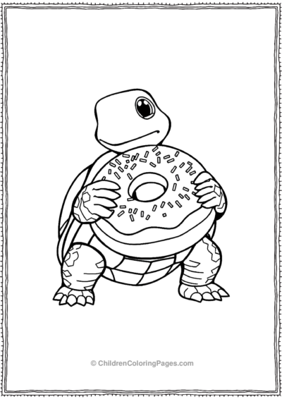 A-Turtle-Holding-A-Donut-With-Sprinkles Free PDF Printable