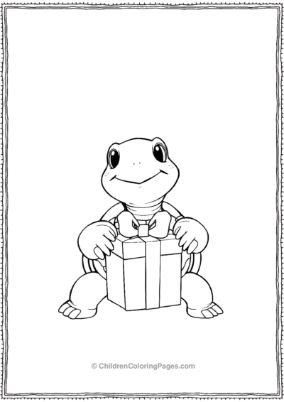 A-Turtle-Opening-A-Present Free PDF Printable