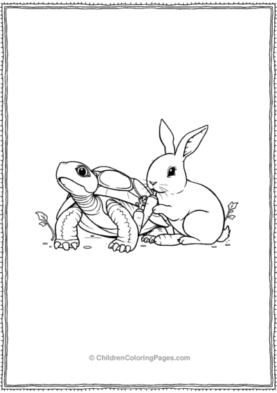 A-Turtle-Sitting-With-A-Rabbit Free PDF Printable