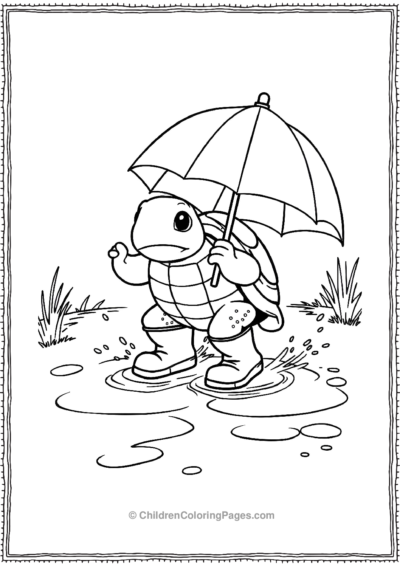 A-Turtle-Splashing-In-Puddles-With-Rain-Boots Free PDF Printable