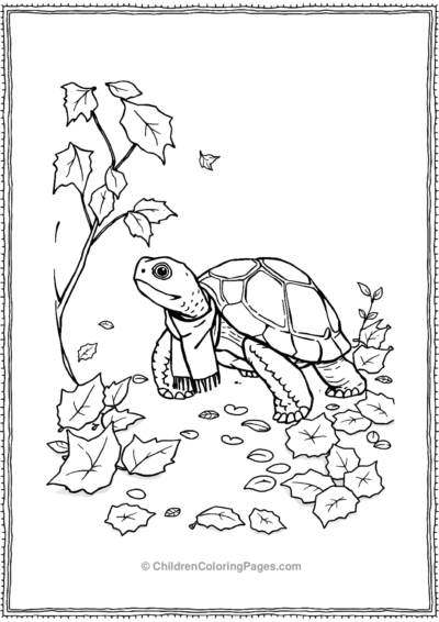 A-Turtle-Walking-Through-Autumn-Leaves Free PDF Printable