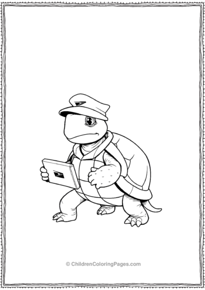 A-Turtle-Wearing-A-Mail-Carrier-Uniform Free PDF Printable