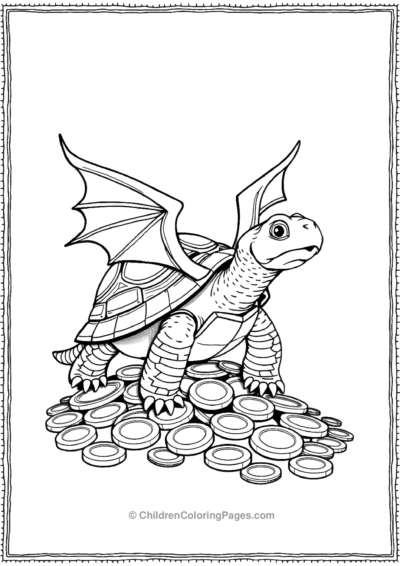 A-Turtle-With-Dragon-Wings Free PDF Printable